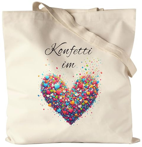 Hey!Print Konfetti im Herzen Jutebeutel Karneval Fasching Herz Köln