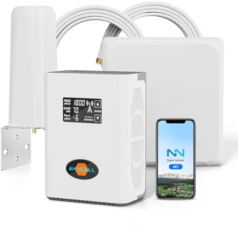 ANYCALL Amplificateur Reseau Mobile 5G 4G LTE GSM sur la Bande 1, 3, 7 et 20 pour Orange SFR Free Bouygues Télécom et Plus, Amplificateur de Signal Cellulaire avec Antenne Omnidirectionnelle