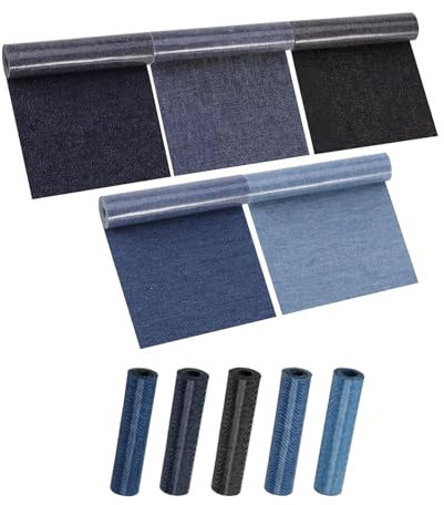 Bügelflicken Jeans, Bügelflicken Kinder Knie, Flicken Zum Aufbügeln,Aufbügelflicken Jeans Flicken Zum Aufbügeln Erwachsene Blautöne Reparatur-Dekorationsset 5 Stück, Geeignet Für Denim-Stoffe