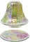 Aroma Jar Candle Shade with Tray Plate Set Glass Mosaic Yellow Rainbow Crackle