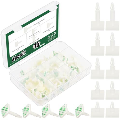 Keadic Lot de 75 vis en plastique en nylon - 5 tailles - Colles pour PCB - Clips fixes - Entretoises isolées autocollantes pour hauteur de support - Carte mère d'ordinateur