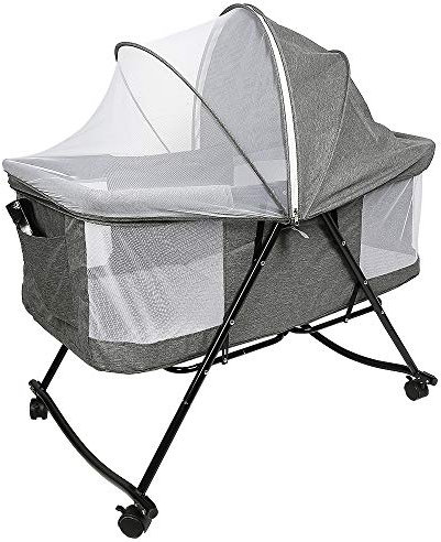 MUL-BOUTIQUE Lit Cododo Bebe Confort,Couffin Bébé Naissance Pliable,Deux Modes,avec Roues Silencieuses,avec Moustiquaire