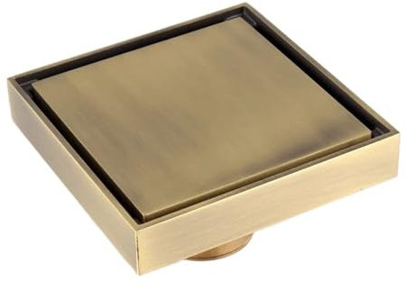 XPJYUA Bodenablauf Messing Dusche Ablauf Bad Boden Ablauf Fliesen Platz Anti-Geruch Boden 100X100(Antique)