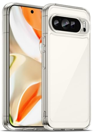 Liisooka Cover per Google Pixel 9 Pro XL, Custodia in TPU Antiurto Sottile di Livello Militare, Resistente all'ingiallimento, Case per Telefono in PC Rigido, Retro Antigraffio, Trasparente