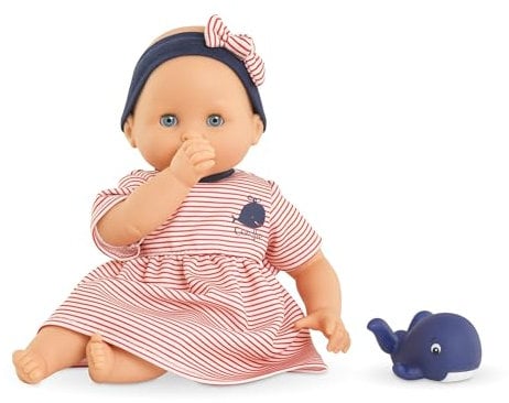 Corolle - Mon Premier Poupon, Bébé Bain Calypso, avec Jouet de Bain Baleine, 30cm, dès 18 Mois, 9000100860