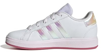 adidas Unisex Kinder Grand Court Lifestyle Lace Tennis Shoes, FTWR White/Almost pink/pink Fusion, 31 EU