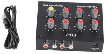 7-Band-Digital-Equalizer, 12 dB hohe Bassanpassung, Zweikanal mit TI/ST-Originalchips, kompatibel mit Kopfhörern, Auto-Sound-Equalizer aus Aluminiumlegierung