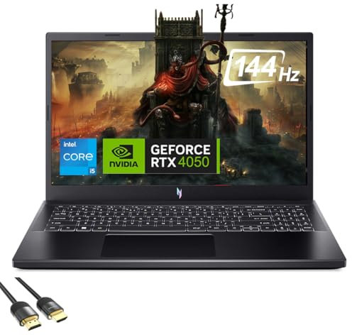 Acer Nitro V Gaming Laptop, 8-Core i5-13420H (beats i7-1265U), RTX 4050 GPU, 15.6 144Hz FHD, 32GB DDR5 RAM, 2TB PCIe SSD, Backlit KB, Ethernet, TB 4, PDG HDMI Cable, US Version KB, Win 11