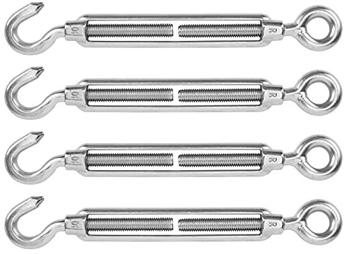aqxreight 4PCS M10 Stainless Steel Turn Buckle Rigging Screw Closed Body Jaw Turnbuckle Boat Tool