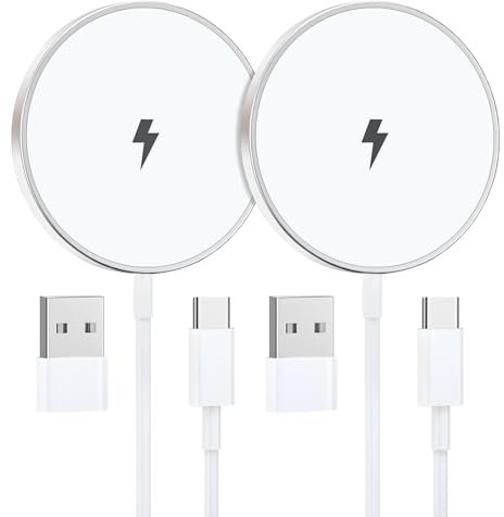 2Pack Mag-Safe Ladegerät 2M, 15W Wireless Charger für iPhone 16/15 Pro Max/15 Plus/15 Pro/15/14/14 Plus/13/12,Induktive Ladestation iPhone Kontaktloses Ladegerät Induktives iPhone Ladegerät Kabelloses