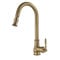 Kitchen Tap with Pull Out Spray High Arc Pull Down Kitchen Sink Mixer Taps, Antique Style Brass Single Lever 360° Swivel Commercial Kitchen Faucet, 1 Hole, Antique Brass Finished