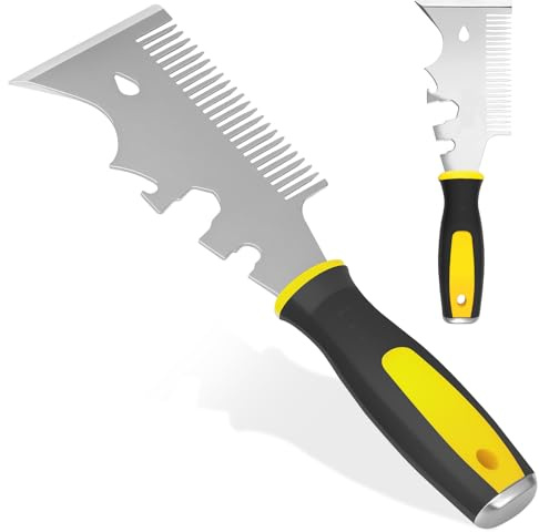 Paint Scraper Tool Set - 13 in 1 Stainless Steel Paint Brush Comb and Roller Cleaner, Multi-Functional for Efficient DIY Projects and Professional Use