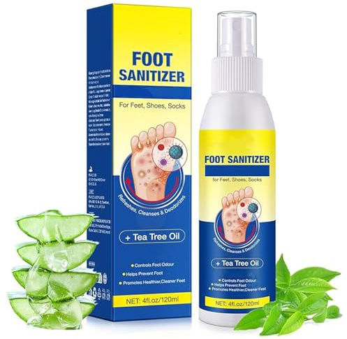 Foot Spray 120ml - Athletes Foot Spray for Fast Relief - Foot Sanitizer for Feet, Shoes, Socks - Instant Cooling Effect - Odour Control for Women Men