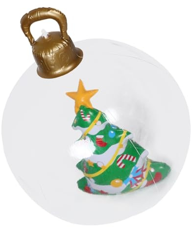 Gatuida Palla di Natale Gonfiabile Trasparente in PVC Grande Ornamento per Alberi di Natale Porte D'ingresso Cortili Giardini Verande Finestre
