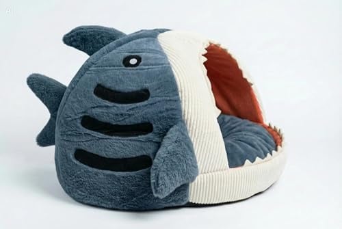 Lupo & Felix Katzenhöhle für Katzen und kleine Hunde, Kuscheliges Iglu Katzenhaus für drinnen, Weiches Katzenbett mit waschbarem Kissen, Anti-Stress Rückzugsort - Blau