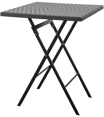 Floordirekt- Gartentisch klappbar Kunststoff 60x60cm- Buffettisch mit Tragegriff - Klapptisch für Garten Terrasse und Balkon - Campingtisch 6 Personen (Kobe)