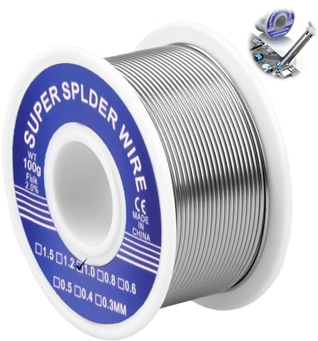 Alambre de Soldadura 1mm 100g Estaño de soldadura Electrónica con núcleo de colofonia Estaño Soldador para Reparación y Componentes Electrónicos