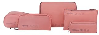 American Tourister Packwürfel Set 5-teilig – Reise Organizer & Koffer Organizer für Kleidung, Schuhe und Zubehör, Gepäck Organizer für Koffer und Handgepäck, Lila/Rosa