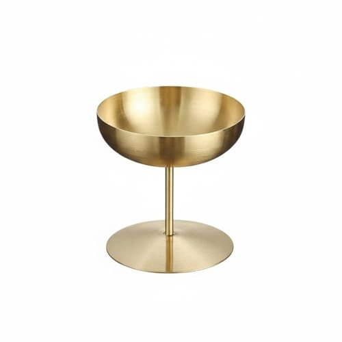 Jiuvaso Barware Bicchiere Acciaio Inox Coppa Dessert Resistente Coppa da Cocktail con Base Stabile Adatto per Feste Casa 250ml Adatto per Hotel Bar Uso Quotidiano, Oro, 150ML FormaU