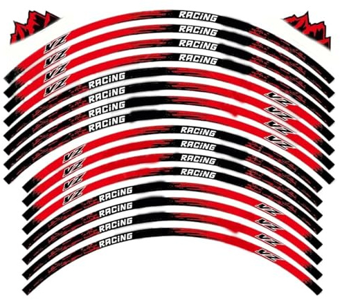 Parte degli adesivi Per YAMAHA YZ 125 125X 250 250X 250F 250FX 450F 450FX Accessori Moto Riflettenti 21 Pollici E 18 Adesivo Per Ruote Rim Decalcomanie Nastro A Strisce(Red)
