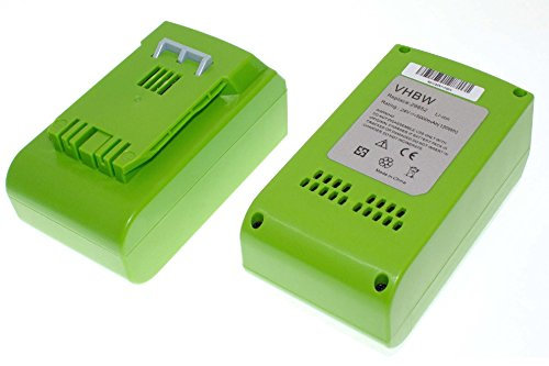 vhbw 2x Battery Replacement for Greenworks 29322, 29807, 29837, 29842, 29852, G24B2 for Electric Power Tools (5000 mAh, Li-ion, 24 V)
