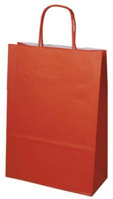 250 Papiertragetaschen mit gedrehter Papierkordel Tragetaschen Beutel Tüten (22+10x31cm, orange)