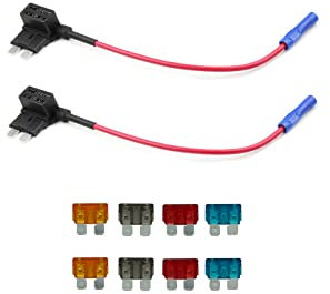 KOLACEN Automotive Car Truck 2 Stück 16 Gauge Add-a-Schaltung Sicherung TAP Adapter für normale Standard Blade Typ Sicherung + 8 Stück Standard Sicherung 5Apm 7.5Apm10Apm 15Apm