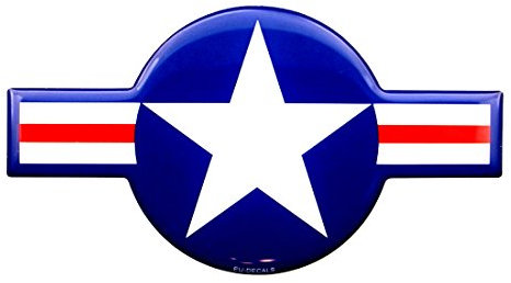 120 mm x 65 mm WW2 USAF United States Air Force 3D-Aufkleber für alle Vespa-Modelle, vorne oder seitlich, gewölbt, MioVespa-Kollektion