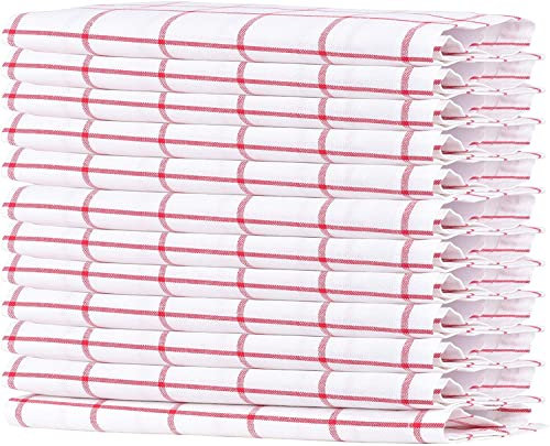 Ensemble de Serviettes de Table SweetNeedle Rouge - 50x50 cm - 100% Coton Teint, surdimensionné, de Haute qualité, Non Pelucheux, de qualité hôtelière, ourlé avec des Coins biseautés