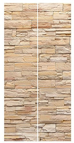 Bilderwelten Schiebegardinen Asian Stonewall Große Steinmauer, Ohne Aufhängung, 2X 250 x 60cm