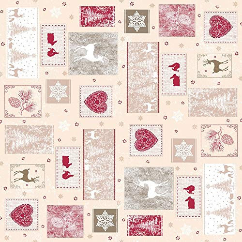 SOVIE HORECA Weihnachtstischdecke Karina aus Linclass® Airlaid, Einmal Tischdecke Weihnachten Adventszeit, ideal für Advents- & Weihnachtsfeiern, 80 x 80 cm, 20 Stück