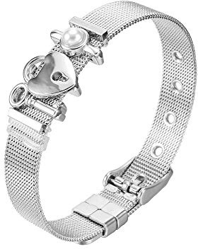 Heideman Armband Damen Mesh Edelstahl mit Perle weiß | Elegantes Schmuckstück für besondere Anlässe - festlich, hautfreundlich, nickelfrei und alltagstauglich