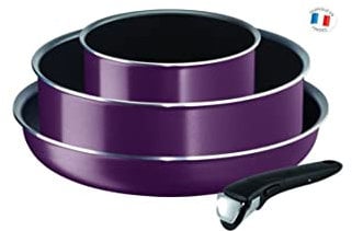 TEFAL INGENIO ESSENTIAL L2019302 4-teiliges Kochgeschirrset - Violettes Byzanz - alle W�rmequellen au�er Induktion