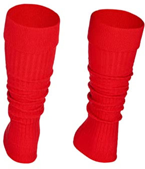 STEVEN Calentadores de Piernas de Algodón Para Niñas, Calentadores de Pantorrillas Enrollables, Cálidos y Cómodos, para niños, Para Bailarinas Jóvenes, Rojo