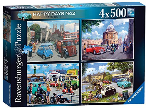Ravensburger Happy Days Collection No.2 Days Out 4X 500 Piece Jigsaw Puzzle for Adults and Kids Age 10 Years and Up