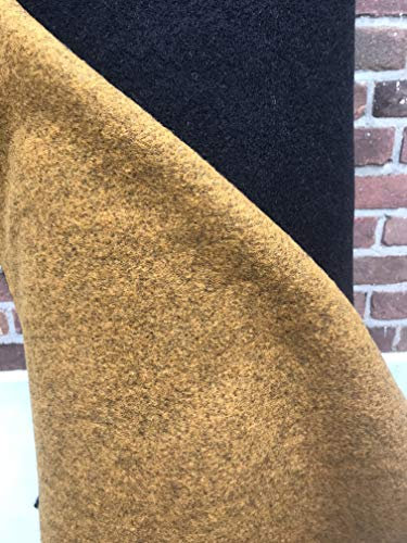 Walkloden Doubleface Stoff - Farbe Schwarz/Curry