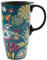 DUSVALLY Caremic Mug Pocrelain Mug Coffee Cup with lid and Handle 17oz. Latte Mug, Green