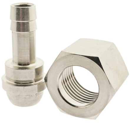 Schlauchtülle mit drehbarer Überwurfmutter G 1/8 - 4 mm, 16 bar Messing vernickelt