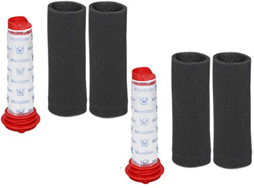 Filter Waschbar für Bosch Athlet Broom Vacuum, Ersatzfilter Familienpackung beinhaltet 2 waschbare Filter + 4 Schäume, 6er Set