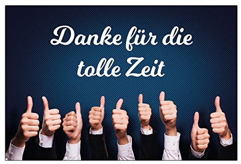 Merz Designkarten 1 Premium Klappkarte Abschied Kollege - Kollegin 18x12cm inkl.10 weiße Umschläge, Rente Pension Abschiedskarte Schwangerschaft Kündigung Grußkarte Verabschiedung, Bunt Blau