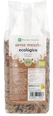 PLANETA HUERTO | Arroz Mezcla Basmati Integral, Rojo, Salvaje ECO 500 g - Arroz Integral Ecológico, Rico en Fibra y Proteínas, Ideal para Platos Nutritivos y Sabrosos