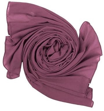 KAV Women Plain Elegant Chiffon Head Scarf Hijab - Silk Changer and Color Turban Light Large Maxi Hair Wrap Cover for Girls - Shawl Head Piece