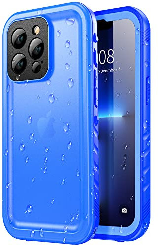 SPORTLINK for iPhone 13 Pro Waterproof Case - Shockproof Heavy Duty Front and Back Cover with [Built in Screen/Camera Protector] 360 Full Body Protective [Dustproof][IP68 Underwater]-Blue