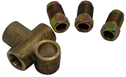 1 Unidades 3 vías T piezas tuercas de freno SHLPDFM M10 Tee 3/16 tubo 10mm con 3 tuercas macho Unión corta