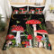 feelingyou Roter Pilz Bettwäsche-Set,Magische Pflanzenschnecke Bettwäsche Set 155x220cm,Dschungel botanisch Betten Set für Kinder Mädchen Teenager 2St.Reißverschluss Mikrofaser