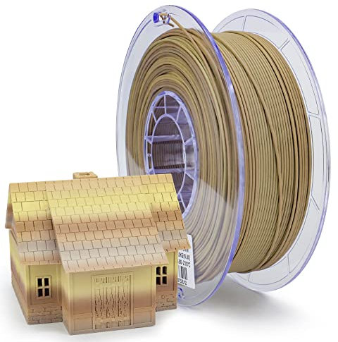 ZIRO 3D Drucker Filament, Mattes PLA Filament 1.75mm, Multicolor Regenbogen PLA Filament, 1KG/2.2lb, Holzmaserung Farbe
