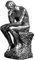 LECMACY Hochwertige Retro-Denkerstatue aus kaltgegossener Bronze, 24 cm (9,64 Zoll), Design der Rodin-Denkerin inspirierten dekorativen Statue, 13 x 13 x 24 cm (L x B x H) (Silber)