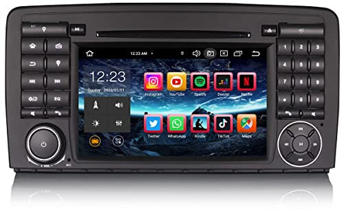 Erisin 7 pollici 8-Core 4GB+64GB Android 14 Autoradio Bluetooth GPS Navigatore per Mercedes Classe R W251 Auto Supporto CarPlay senza fili Android Auto DSP WiFi DAB+ OBD2 USB FM RDS Lettore CD Canbus