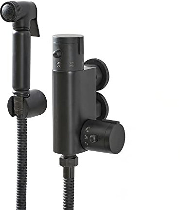 Milano Nero Thermostatic Douche Shower Toilet Wall Bracket - Black