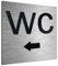 ALÚMADESIGNCO Toilette WC Freccia Sinistra/Cartello Bagno Direzione - Unisex Adesivi Porta - Cartelli Bagni - Cartellonistica Per Bagno, targhetta uomo donna - 120 x 120 mm